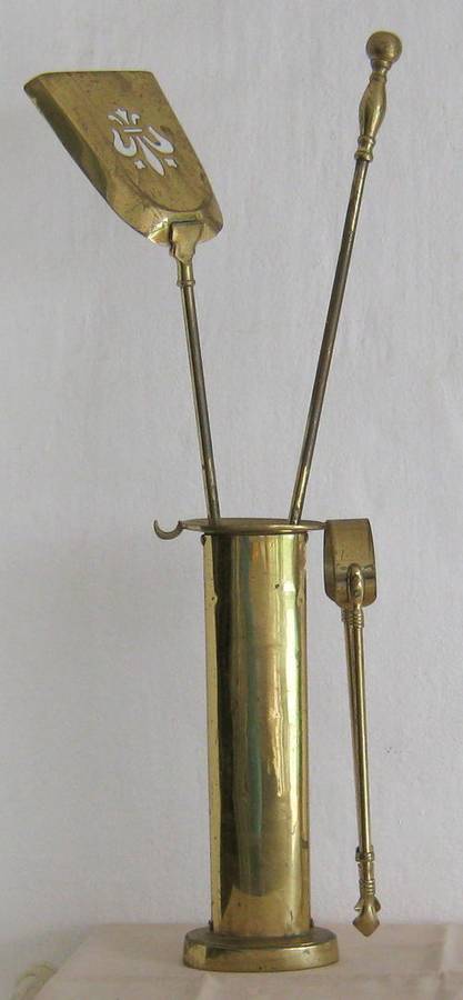 BRASS FIRE IRON SET