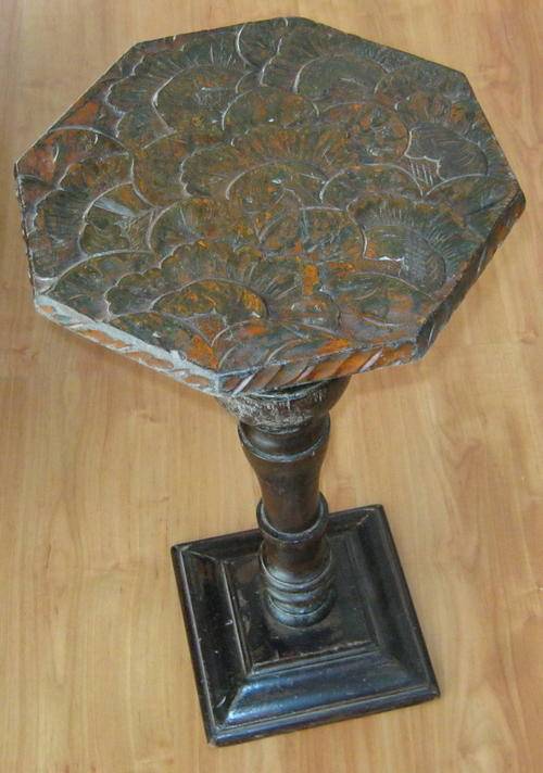 CARVED ANTIQUE TABLE - RARE FIND