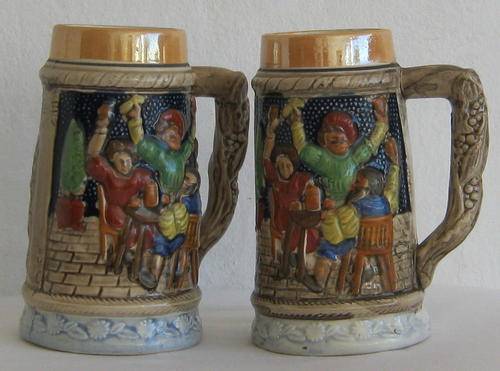 2 GERMAN STYLE BEER MUGS / TANKARDS