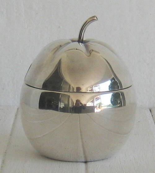 SILVER PLATED SUGAR BOWL WITH LID - APPLE SHAPE