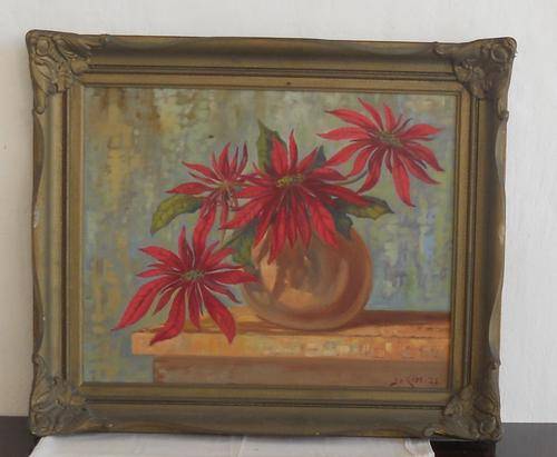 ORIGINAL PAINTING ON BOARD by J H RABE 1955