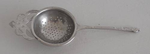 SILVER PLATED APOSTLE TEA STRAINER
