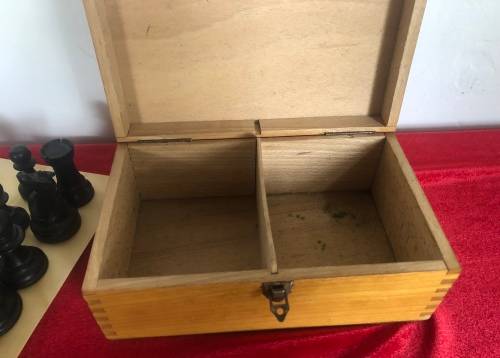 VINTAGE WOODEN CHESS SET and BOX