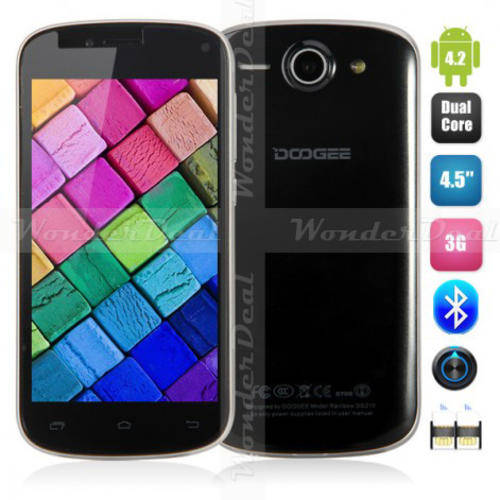 DOOGEE Rainbow DG210 Dual Core 1.3G CPU 4.5 Inch IPS Screen 3G Dual SIM Android 4.2 GPS Cellphone