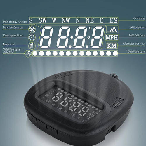 2inch GPS Head Up Display Vehicle System Speedometer with Overspeed Alarm apply for all cars