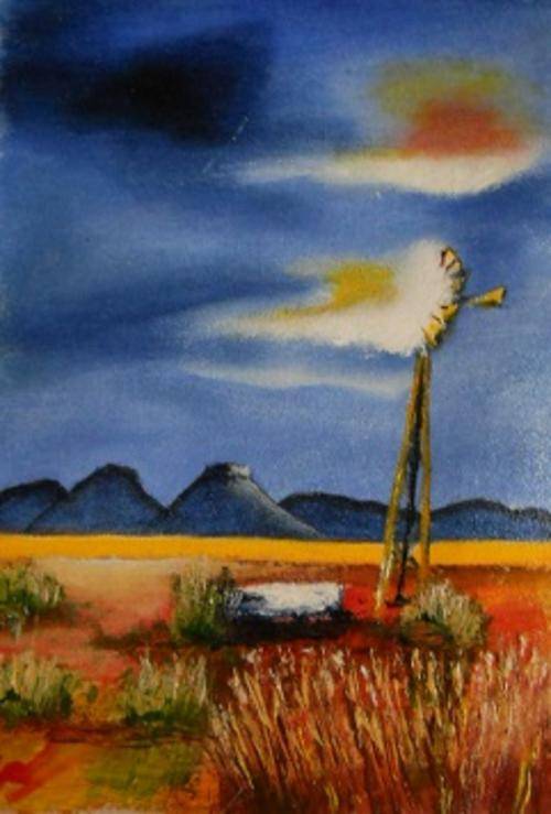 Karoo Scene with Windpomp