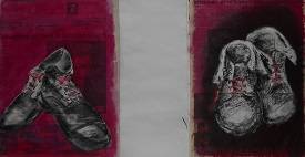 2x Charcoal(Paint and Newprint) on Paper