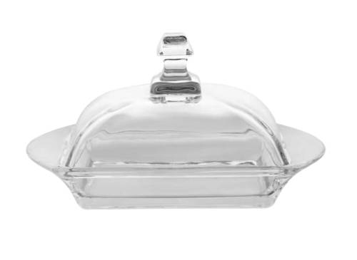 Clear Glass Butter Dish with Lid