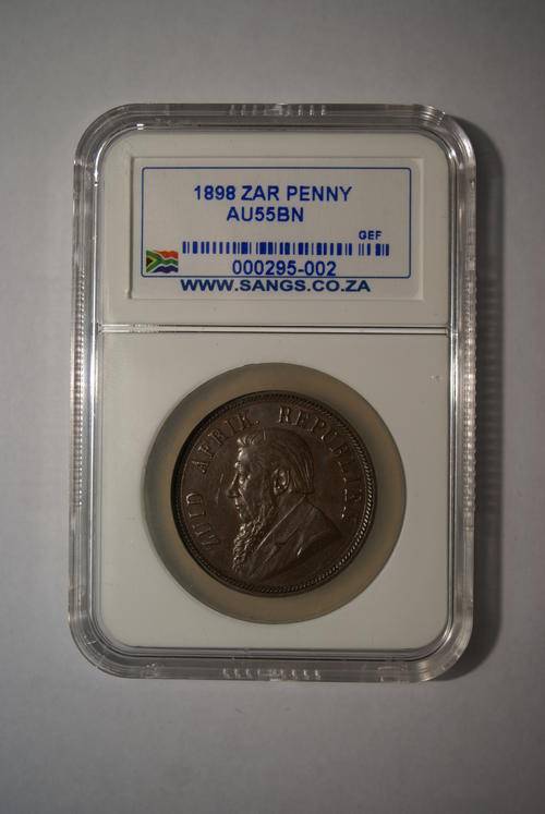 1898 ZAR 1 Penny - Graded AU55BN (Priced to go!!!)