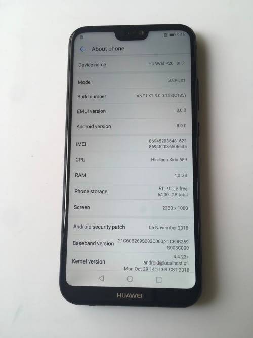 Huawei P20 lite 64gb Dual Sim Black