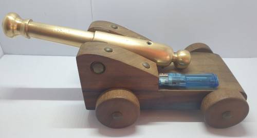 Vintage Solid Brass Powder firing cannon .