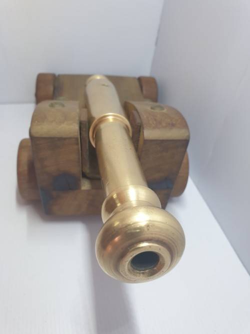 Vintage Solid Brass Powder firing cannon .