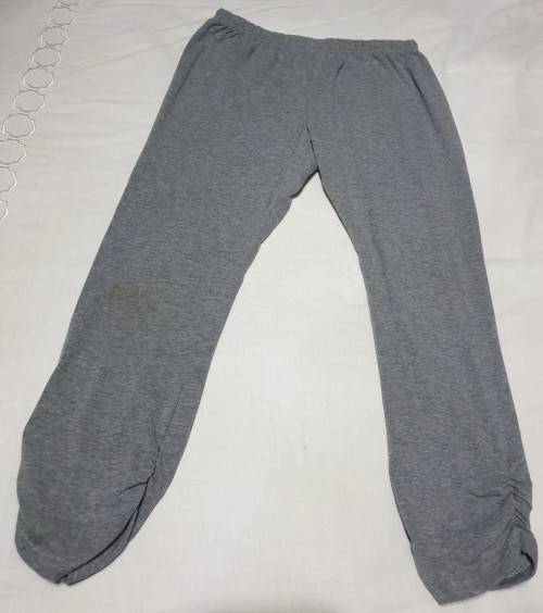 Girls Grey 3/4 Leggings with Rouche Detail Age 13-14 Years
