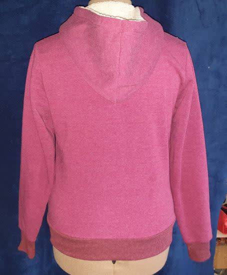 AS NEW!! Ladies `Image Active` Maroon Tracksuit Top With hoodie and Front-zipper Size 34