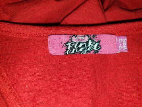 AS NEW!! Girls Red "Pink Angel" Vest Age 12-13 years
