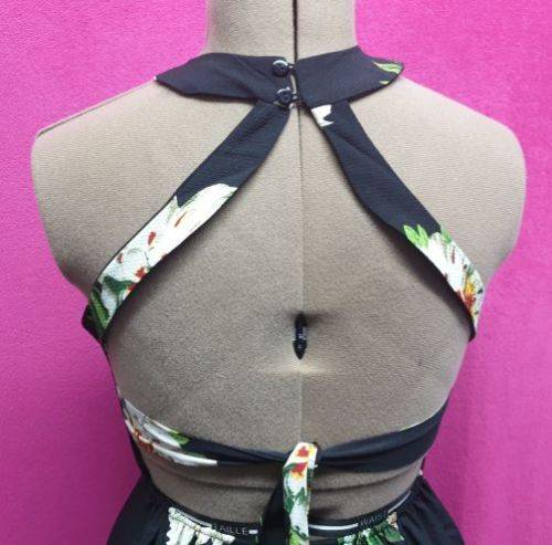 BRAND NEW!! Beautiful Ladies Black printed Summer dress with open back Size Large