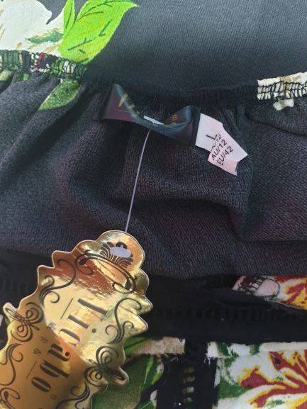 BRAND NEW!! Beautiful Ladies Black printed Summer dress with open back Size Large