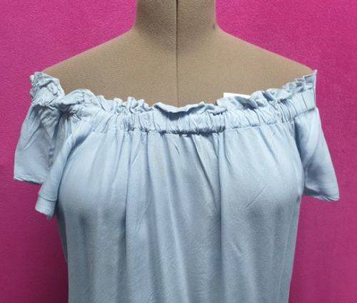 AS NEW!! Ladies "Oakridge" Light-blue Off-shoulder Blouse Size XXL
