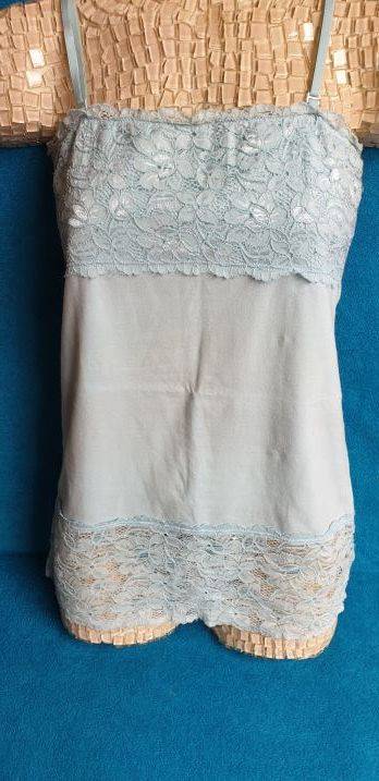 Ladies Light Blue Camisole with Lace Size Medium