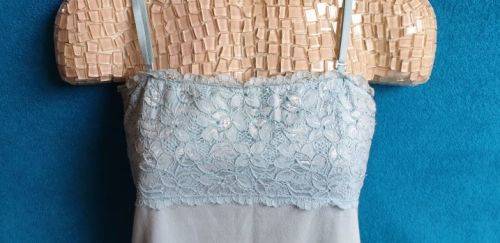 Ladies Light Blue Camisole with Lace Size Medium