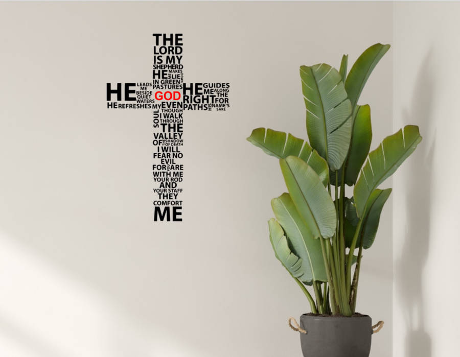 Lord is My Shepherd Sticker Black Vinyl Religious Wall Art