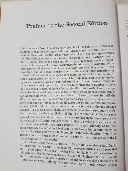 Palaeozoic Fishes - by J. A. Moy-Thomas Miles. "Dr J.W.A van Heerden's Museum Copy"