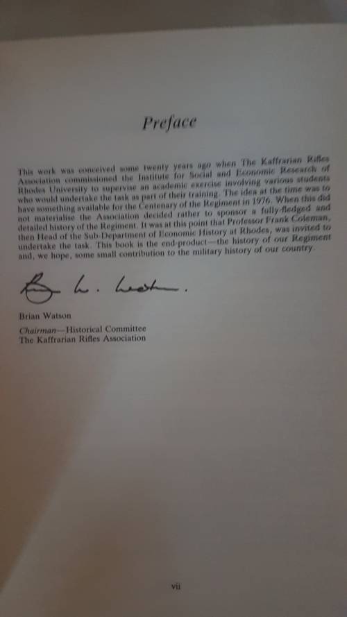 Limited 60/100 signed Edition. THE KAFFRARIAN RIFLES."Nunc Animis"