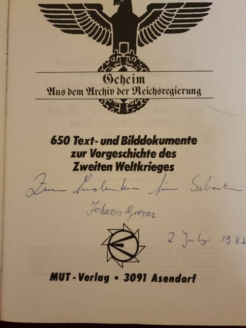3 x large books concerning WWII - Some signed, others inscribed.