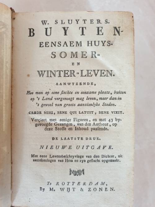 **1838** BUYTEN EENSAEM HUYS SOMER EN WINTER-LEVEN. W. SLUITERS
