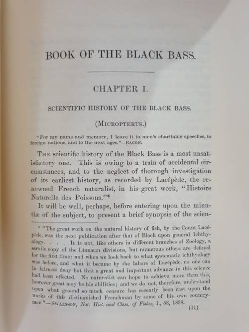 1881/1987. BOOK OF THE BLACK BASS. (Facsimile Copy) James A. Henshall.