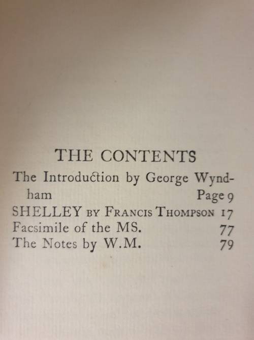 *1909* SHELLEY - By Francis Thompson. With an Introduction by George Wyndham