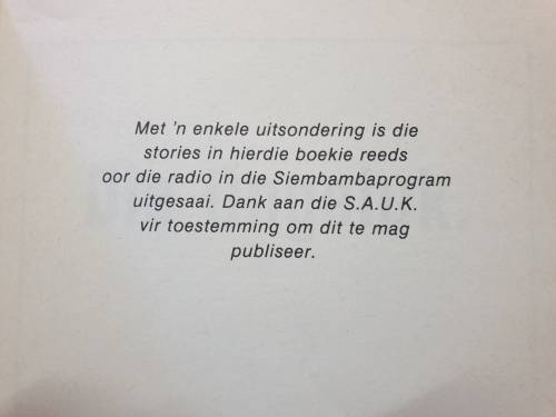 STORIES VIR MY VINKGESIGGIES. & STORIES VIR MY TINKTINKIES. Albei geteken deur Ouma Tallie