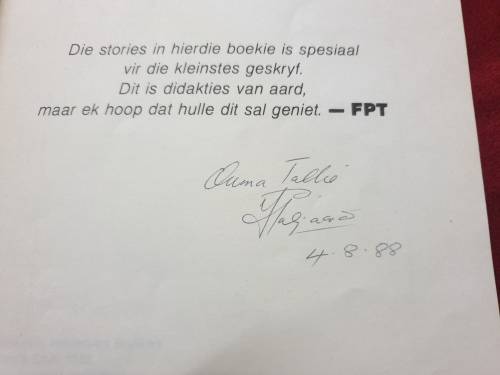 STORIES VIR MY VINKGESIGGIES. & STORIES VIR MY TINKTINKIES. Albei geteken deur Ouma Tallie