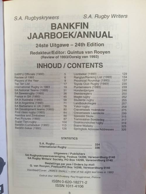 BANKFIN ANNUAL 1994 JAARBOEK.   Editor/Redakteur Quintus van Rooyen