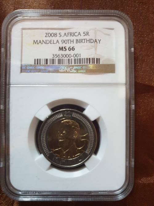 Mandela Coins - MS62 / MS64 / MS65 / MS66 and AU58 - All in one lot.