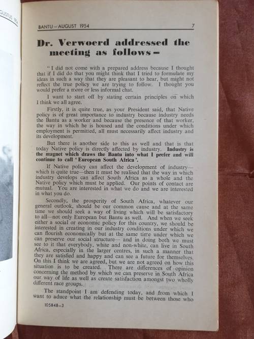 * 1954 * 7 x BANTOE / BANTU TYDSKRIF - MAGAZINE