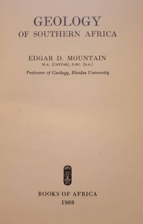 Geology of Southern Africa - Edgar D. Mountain