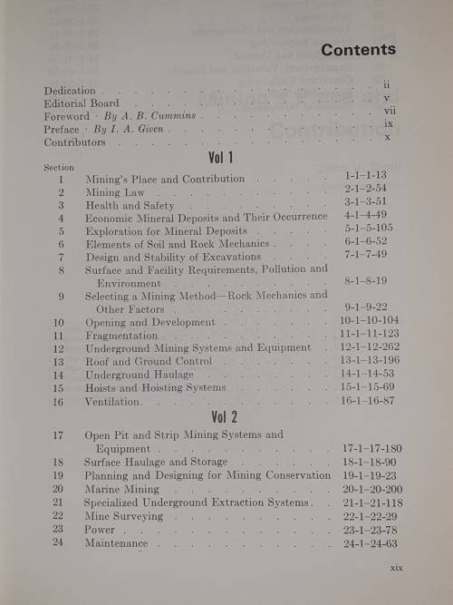SME MINING ENGINEERING HANDBOOK. Complete in 2 Volumes.