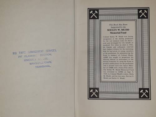 SME MINING ENGINEERING HANDBOOK. Complete in 2 Volumes.