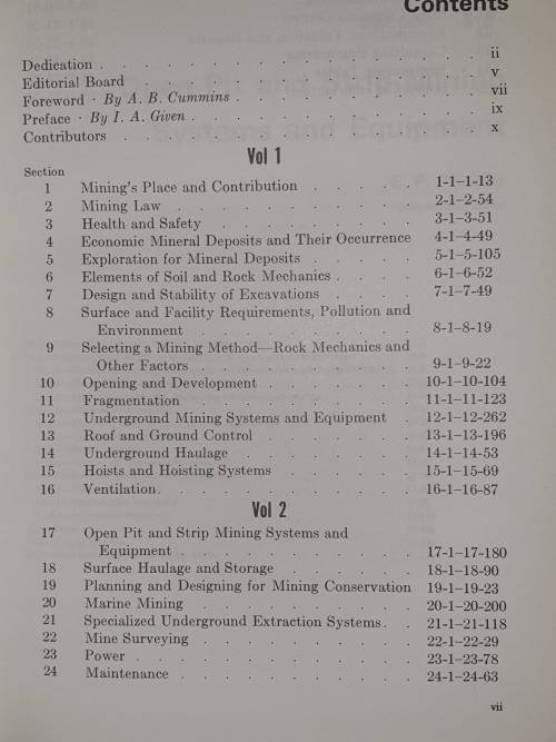 SME MINING ENGINEERING HANDBOOK. Complete in 2 Volumes.