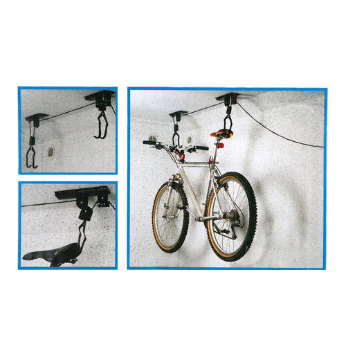 Bike Bicycle Lift Ceiling Mounted Hoist Storage Garage Hanger Pulley Rack
