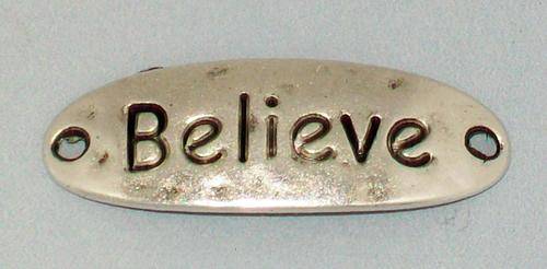 Antique Silver Infinity "Believe" Connector - 1pc