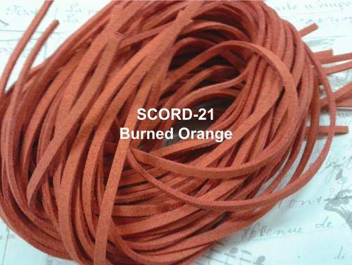 Burned Orange - 1.5 X 2.7mm Suede velvet leather cord - 1m