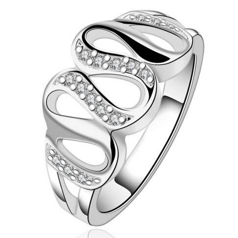 ***Summer Style*** 925 Sterling Silver Plated Ring - Clear CZ - Size 8