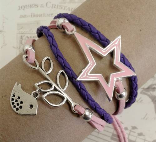 *** CLEARANCE SALE *** Star Infinity Bracelet - Pink & Purple
