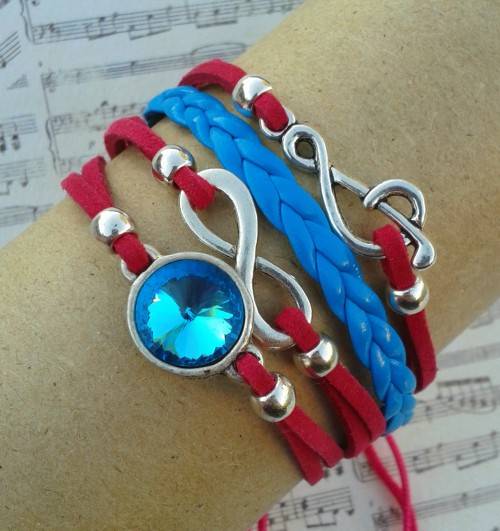 *** CLEARANCE SALE ***  Infinity Bracelet - Red & Blue