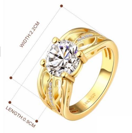*** Absolutely Gorgeous *** 18K Gold Plated Fashion Ring AAA+ CZ - Size 7