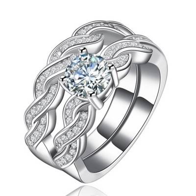 *** Exquisite *** AAA+ CZ - 925 Silver Plated Silver Ring Size 6 / 7
