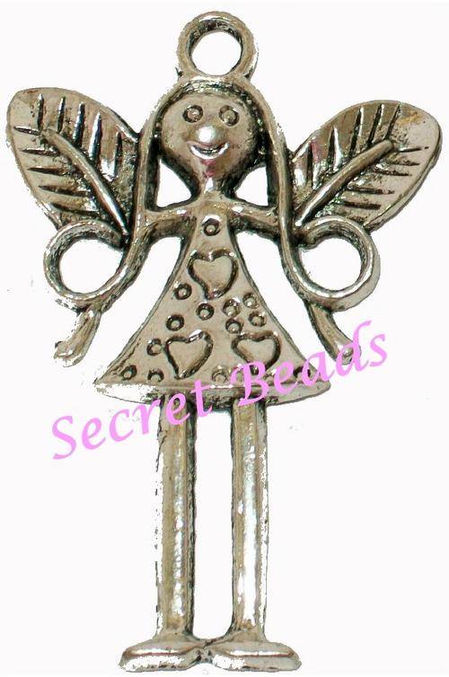 Ant. Silver Pandora Angel Charm - 1pcs