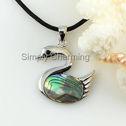 JUST ARRIVED!! Elegant Abalone Sea Shell Swan Pendant - Totally Unique !